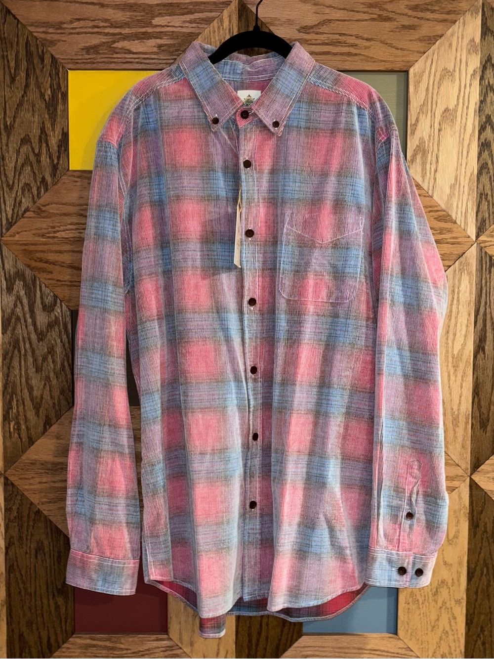 NWT Territory Ahead Old Steamboat Plaid Corduroy Long Sleeve Button Down Shirt X